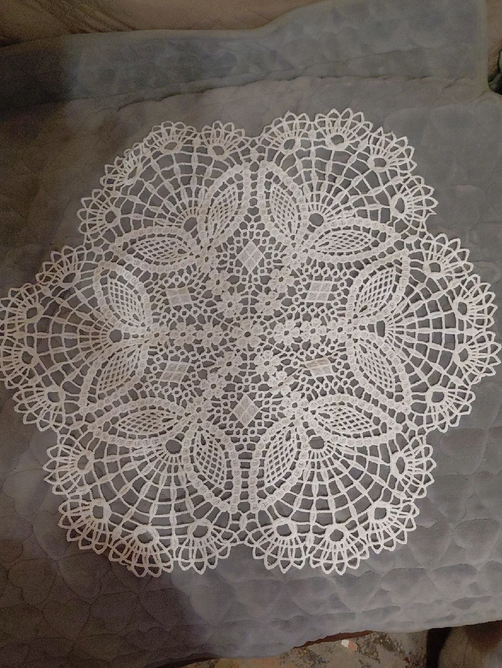 Handmade White Crochet Doily Table Accent - Elegant Home Dining